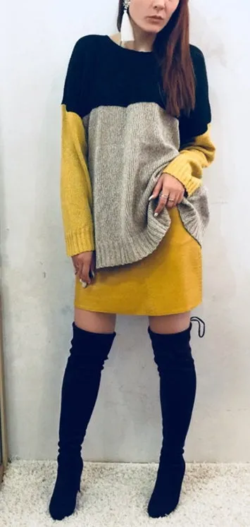 Women's Autumn/Winter Warm Multicolor Casual Knitted Loose Pullover