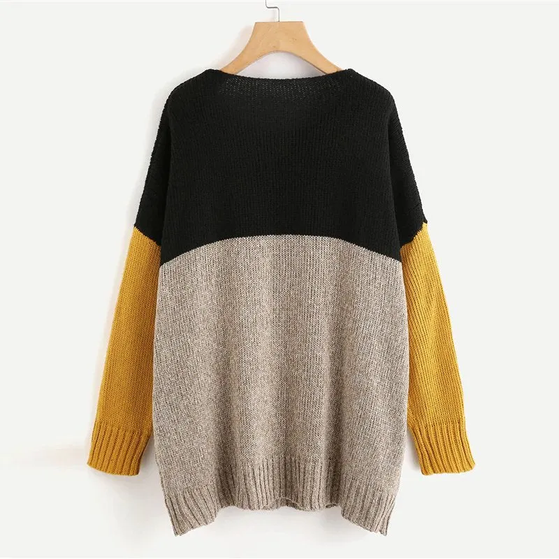Women's Autumn/Winter Warm Multicolor Casual Knitted Loose Pullover