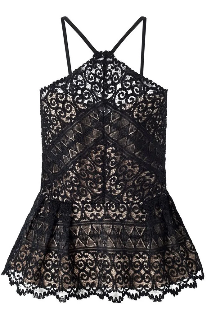 Women's Elegant Tank Top With Floral Lace