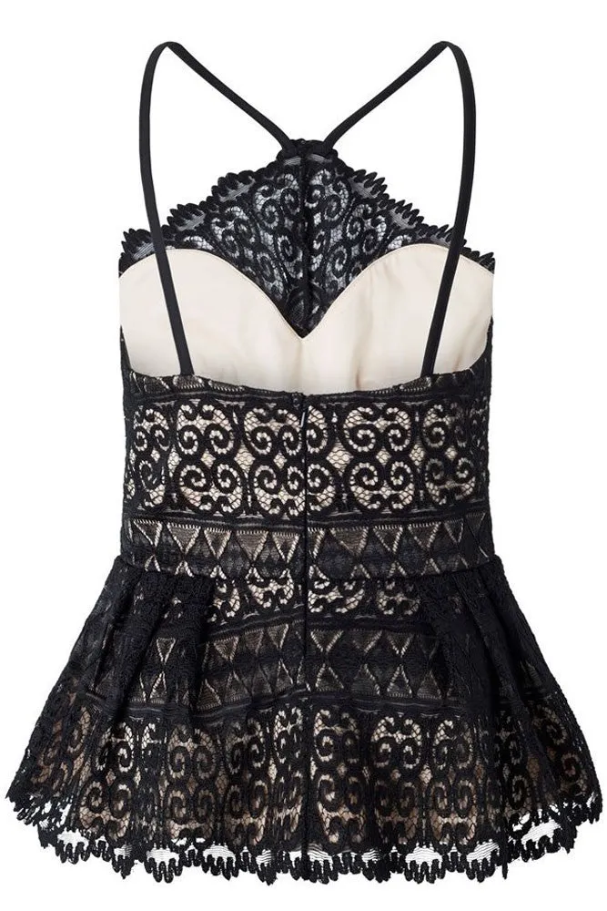 Women's Elegant Tank Top With Floral Lace