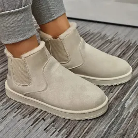 Women's Plus Size Warm Plush Ankle Snow Boots – Comfortable Cotton Winter Fashion Shoes, New Style