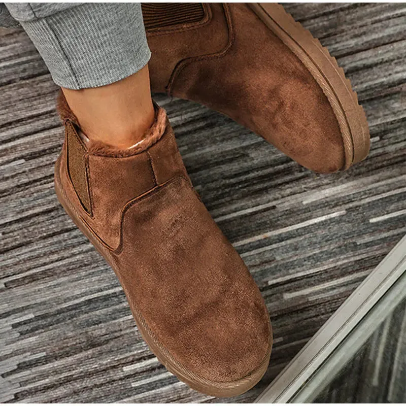 Women's Plus Size Warm Plush Ankle Snow Boots – Comfortable Cotton Winter Fashion Shoes, New Style