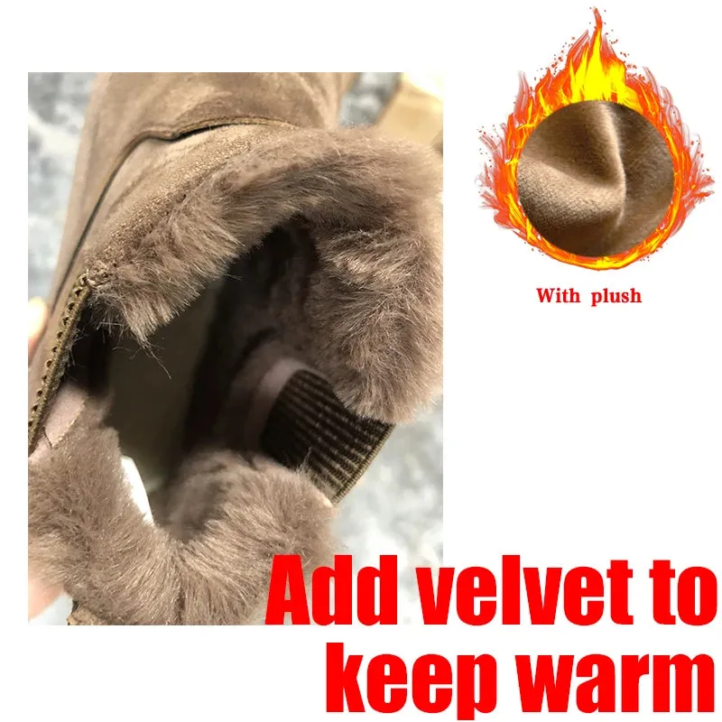 Women's Plus Size Warm Plush Ankle Snow Boots – Comfortable Cotton Winter Fashion Shoes, New Style