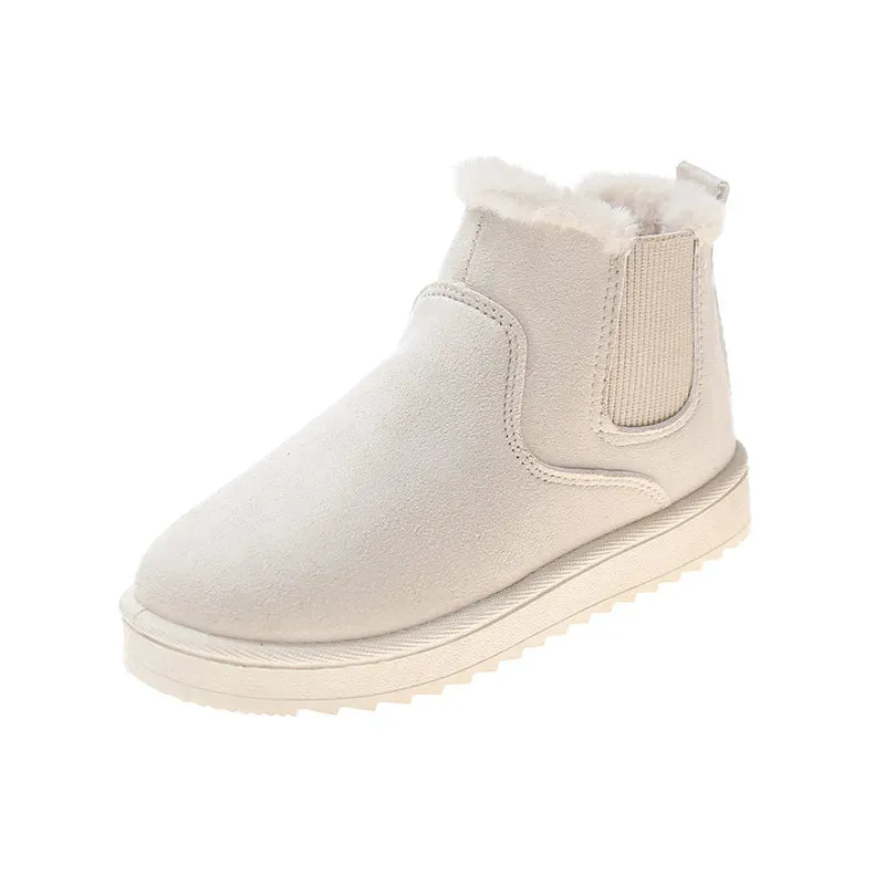 Women's Plus Size Warm Plush Ankle Snow Boots – Comfortable Cotton Winter Fashion Shoes, New Style